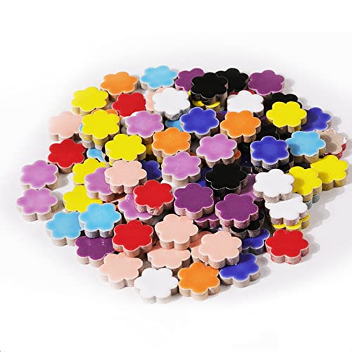 500g 1.1lb Random Color Irregular Ceramics Mosaic Tiles (16 Ounce)