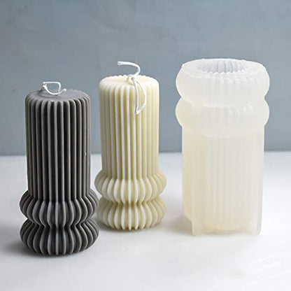 Stripe Roman Column Silicone Candle Mold Geometric Wax Soap Mold Fondant Chocolate Cake Baking Mould Plaster Clay Resin Epoxy Mold