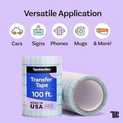 6" x 100' Roll of Clear Transfer Tape for Vinyl (100 Foot)