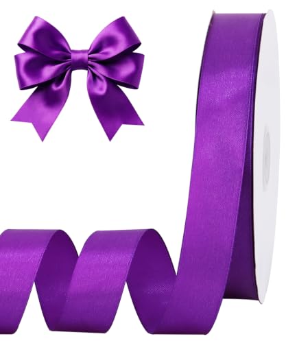 1 Inch x 100yds Dark Purple Satin Ribbon for Crafts (300 Foot)