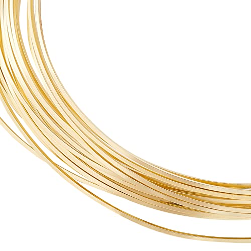 22Gague 16.4 Feet Real 14K Gold Plated Square Brass Wire