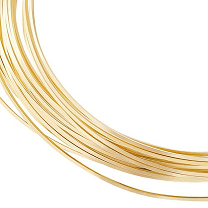 22Gague 16.4 Feet Real 14K Gold Plated Square Brass Wire