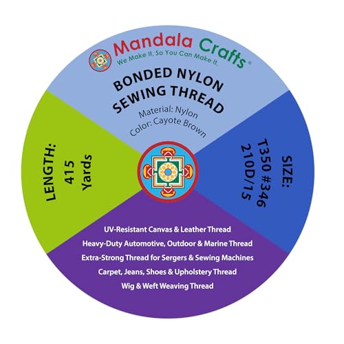Size 346 210D T350 Coyote Brown Bonded Nylon Thread