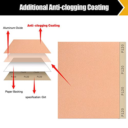 120 Grit Sand Paper 9" x 11" (12 Count)