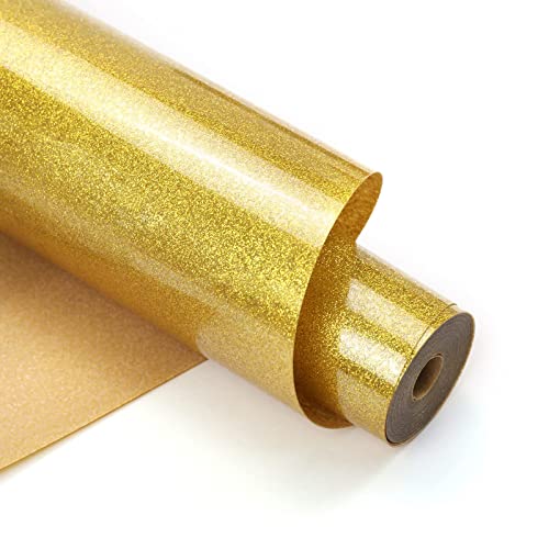 Glitter HTV 12" x 10ft Gold Glitter HTV Heat Transfer Vinyl