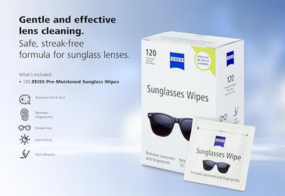 Pre Moistened Sunglasses Cleaning Wipes 120 Count