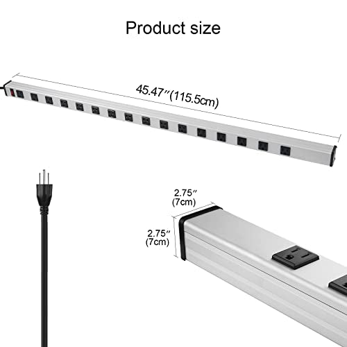 Long Heavy Duty Metal Power Strip