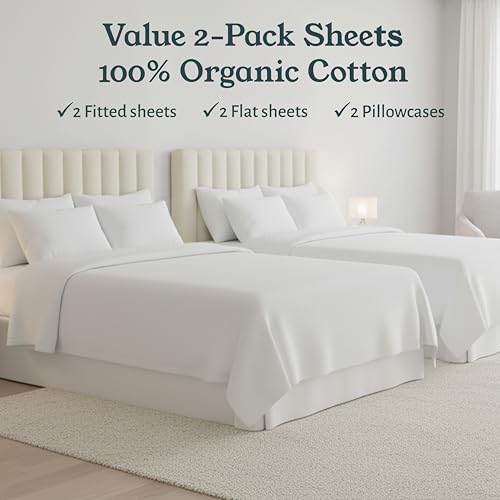 2 Pack Organic Cotton XL Twin Sheet Set (2 Count)