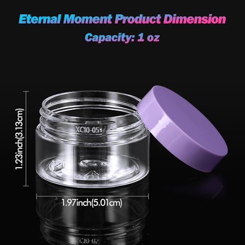 36 Pack 1 OZ Plastic Jars Clear Cosmetic Container with Lids (36 Count)