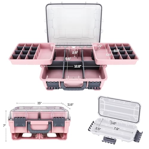 Universal Fishing Tackle Box with Two Small Tackle Tray