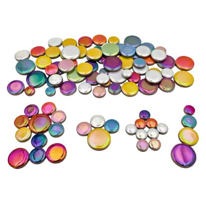 200g Iridescent Round Mosaic Tiles for Crafts Bulk