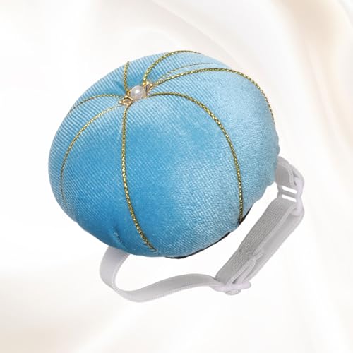 Wrist Pin Cushion Wristband Sewing Pincushion Polyester Pin Holder Wearable Pumpkin Shaped Needles Wristband for Sewing Quilting Needlework DIY Crafts