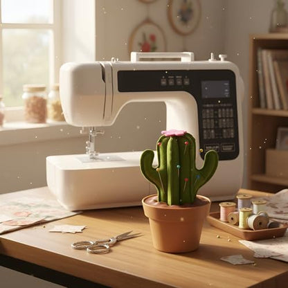 Saguaro Shaped Pin Cushion with Sewing Notions