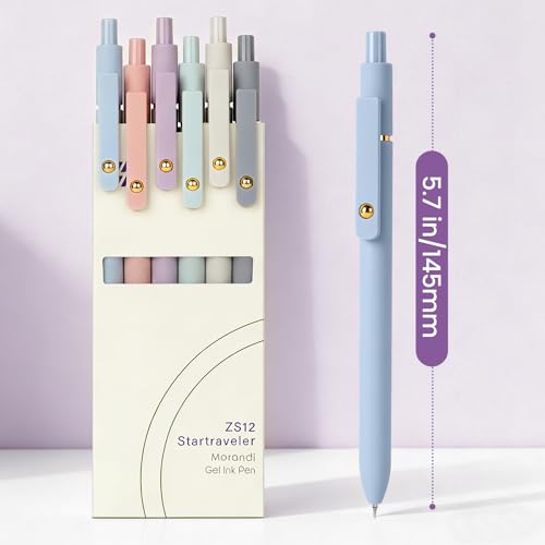 Gel Pens 6pcs 0.7mm Fine Point Black Ink Quick Dry Pens (6 Count)
