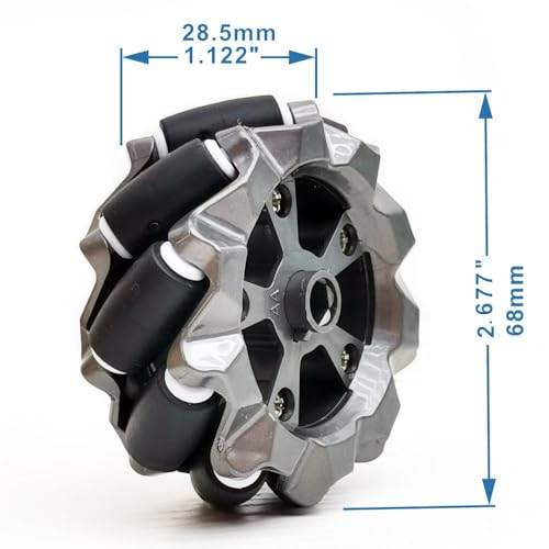 DIY Mecanum Wheel Robot Kit Parts 4WD Omnidirectional Wheels Smart Robot Car Chassis Kit Robotics Accessory for Adult Age 15+ (8 Count)