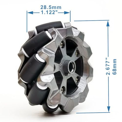 DIY Mecanum Wheel Robot Kit Parts 4WD Omnidirectional Wheels Smart Robot Car Chassis Kit Robotics Accessory for Adult Age 15+ (8 Count)