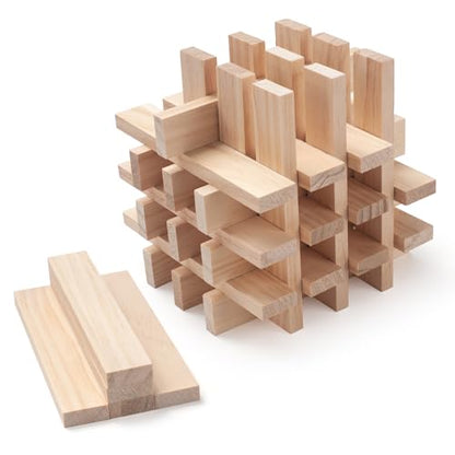 Wooden Dowels Wood Strips Slats for Crafts 3 (30 Count)