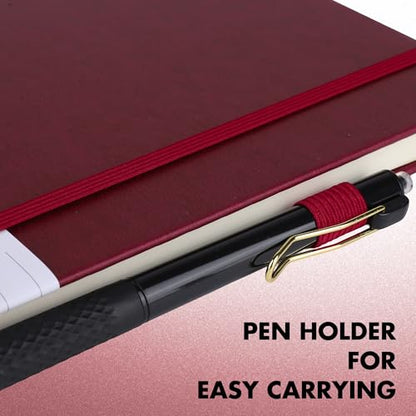 30 Set Lined Notebook Journals with Pens A5 Notebooks 100 GSM College Ruled Hardcover Notebook PU Leather Notepad with Pen Holder for Office School
