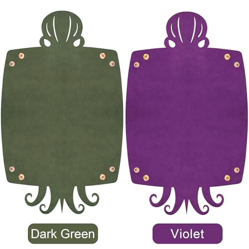2 Pieces Octopus Dice Rolling Tray PU Leather Dice Mat Folding Scroll (2 Count)