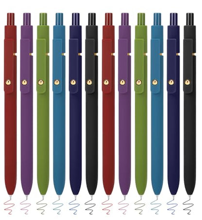 Colored Gel Pens 12 Pack 0.7mm Medium Point Pens for Journaling (12 Count)