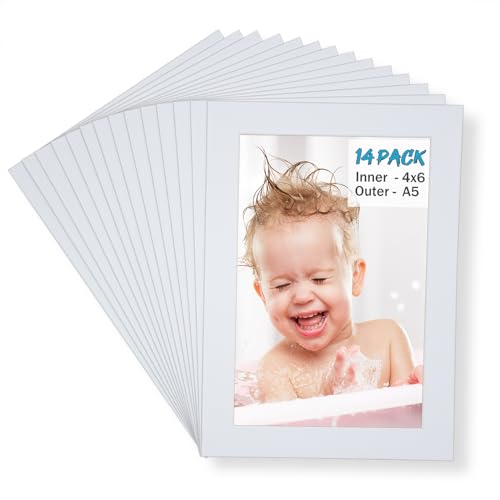 A5 White Picture Mats Pack of 14