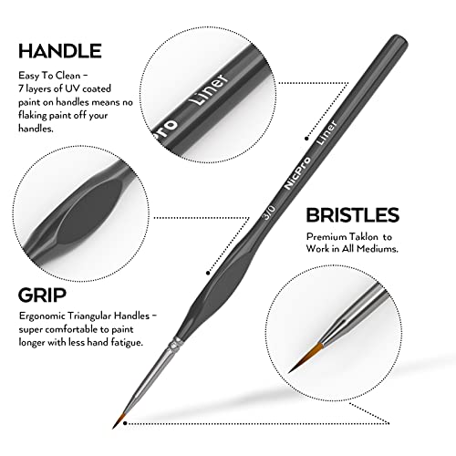 7 PCS Micro Fine Detail Paint Brush Set (7 Count)