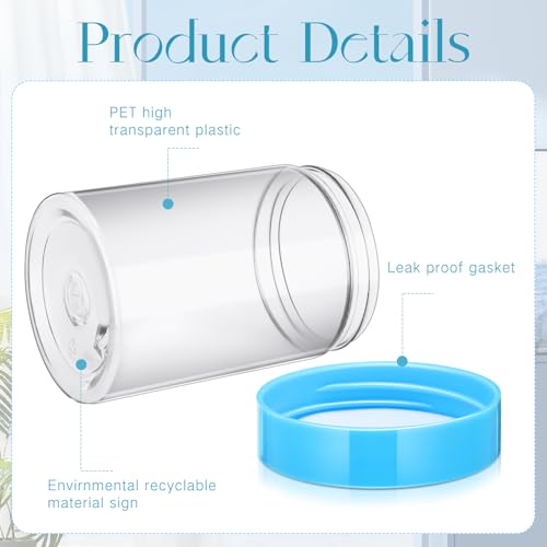 12 Pack 10 oz Plastic Container Jars with Lids Round Clear Travel Cosmetic Container Slime Jars for Toiletries (12 Count)