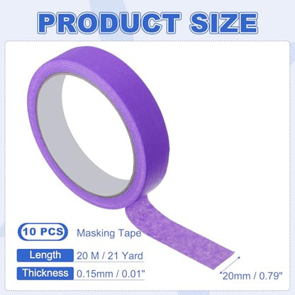 Masking Tape 0.8 Inch x 21 Yard Painter's Tape Purple Paint Tapes for DIY Crafts Arts Drawing Decoration Labeling Car Painting Artist Teachers