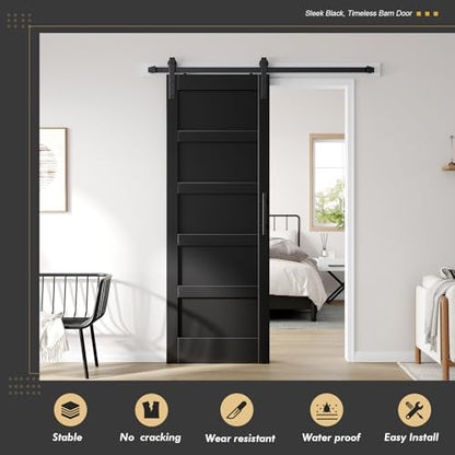 32x84 inch Black Barn Door Interior