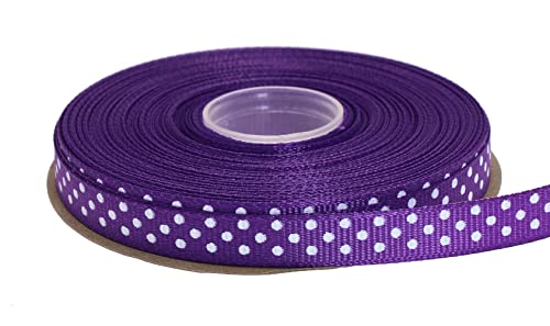 Polka Dot Grosgrain Ribbon 25 Yard Each Roll 100% Polyester (75 Foot)