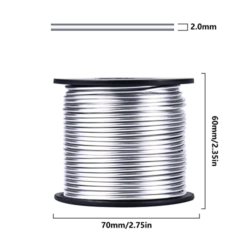 95FT 14 Gauge Bendable Silver Aluminum Craft Wire for Jewelry Making Craft (95 Foot)