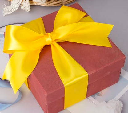 2 Inch Yellow Solid Satin Ribbon for Gift Wrapping