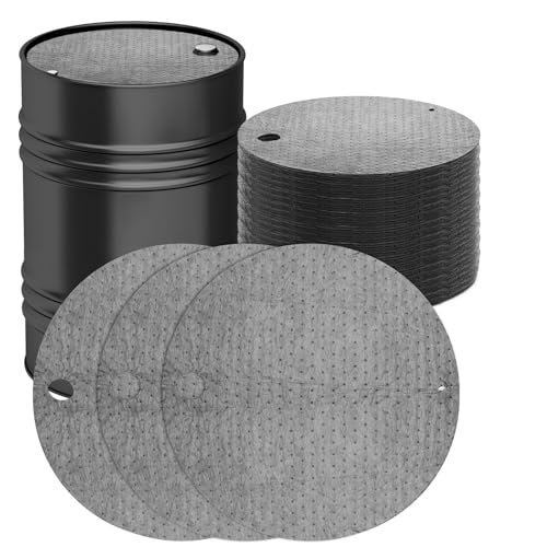 20PCS Oil Absorbent Pads for 55 Gallon Drums Barrel Top Absorbing Spill Mat