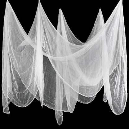 Halloween Cheese cloth 39.37 x 393.7 Inch White Cheesecloth Roll for Crafts Large Cotton Muslin Gauze Fabric for Halloween Outdoor & Indoor Spooky Decoration