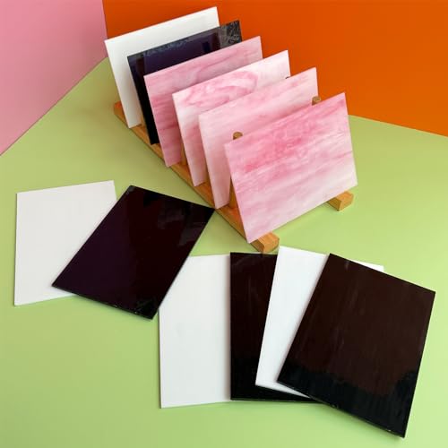 12 Sheets Black + White +Pink Stained Glass Sheets (12 Count)