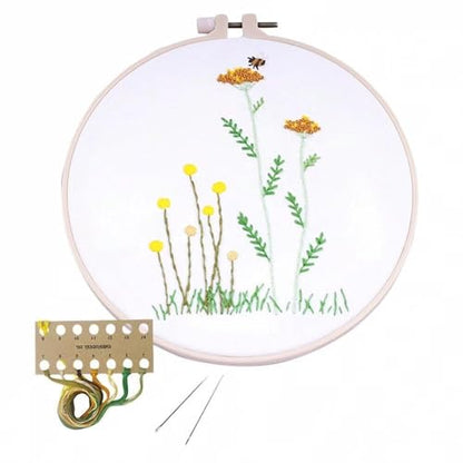 Needle Point Kits Adults Full Range of Starter Including Instructions Stamped Cloth with Pattern Hoop Color Threads and Tools Art Projects