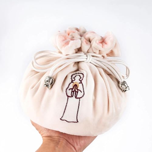Large Dice Bags with Pockets Beige Storage Bag for DND RPG Games