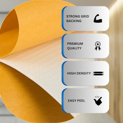 Premium High Density EVA Foam Sheet with Adhesive Backing 15” x 59” White Foam Mat (4.92 Foot)