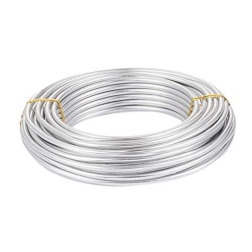 6 Gauge Aluminum Craft Wire 52 ft Silver Metal Bendable Sculpting Wire for Christmas Tree Decor Jewelry Making Finding Craft DIY Skeleton 4mm (52 Foot)