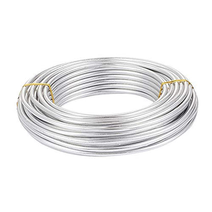 6 Gauge Aluminum Craft Wire 52 ft Silver Metal Bendable Sculpting Wire for Christmas Tree Decor Jewelry Making Finding Craft DIY Skeleton 4mm (52 Foot)