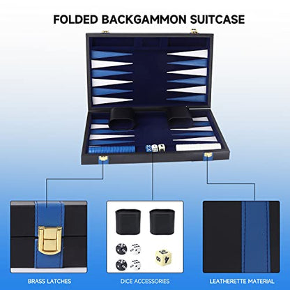 GSE Premium Leather Backgammon Board Game Set