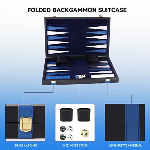 GSE Premium Leather Backgammon Board Game Set