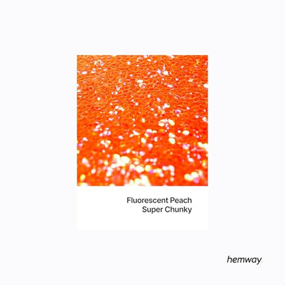 Resin Glitter Fluorescent Peach 100g Super Chunky (3.5274 Ounce)