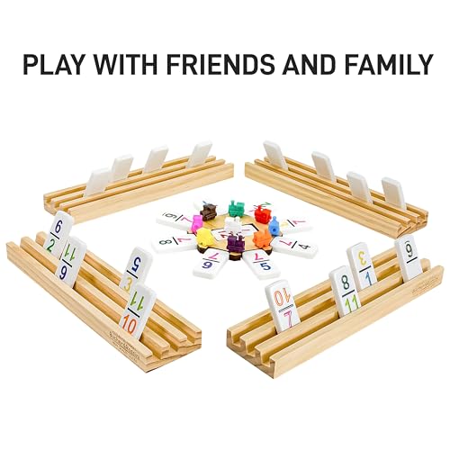 Bucher & Rossini Mexican Train Dominoes Set with Numbers with 4 Racks (91 Count)