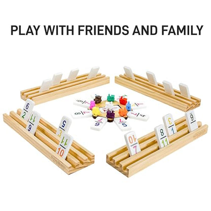 Bucher & Rossini Mexican Train Dominoes Set with Numbers with 4 Racks (91 Count)