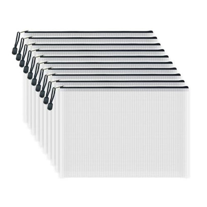 10 Pcs Zipper File Bags (10 Count)