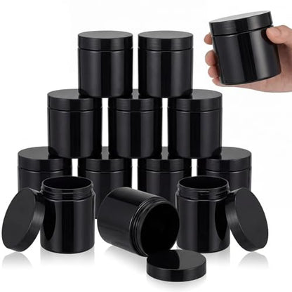 12 Pack 8 oz Plastic Container Jars with Lids Round Clear Travel Cosmetic Container Slime Jar for Toiletries (12 Count)