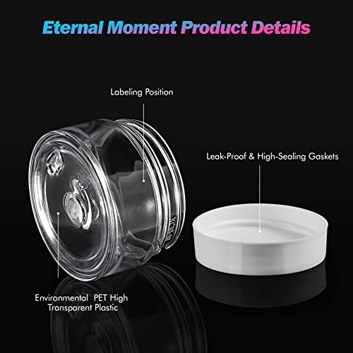 36 Pack 1 OZ Plastic Jars Clear Cosmetic Container with Lids (36 Count)