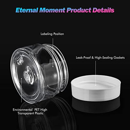 36 Pack 1 OZ Plastic Jars Clear Cosmetic Container with Lids (36 Count)