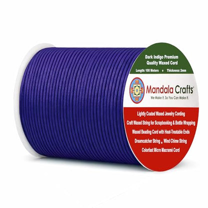 2mm Dark Indigo Waxed Cord (325 Foot)